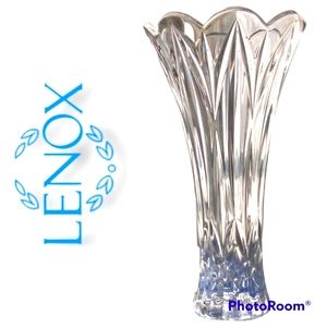 👽 Vintage LENOX Fascination Lead Crystal Vase 14" ⚱️⚱️